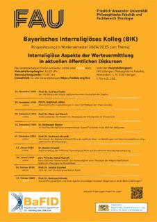 Zum Artikel "Öffentliche Ringvorlesung zum Thema „Interreligiöse Aspekte der Wertevermittlung in aktuellen öffentlichen Diskursen“"